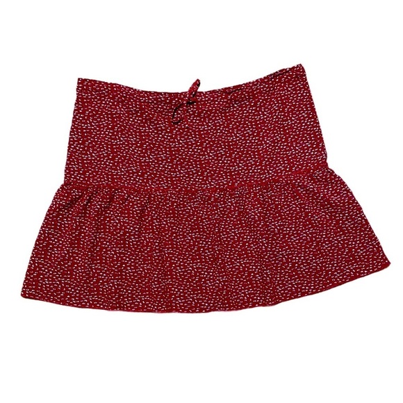 Brandy Melville Red Kenzo Floral One Size Drawstring Waist Mini Skirt - Picture 1 of 8
